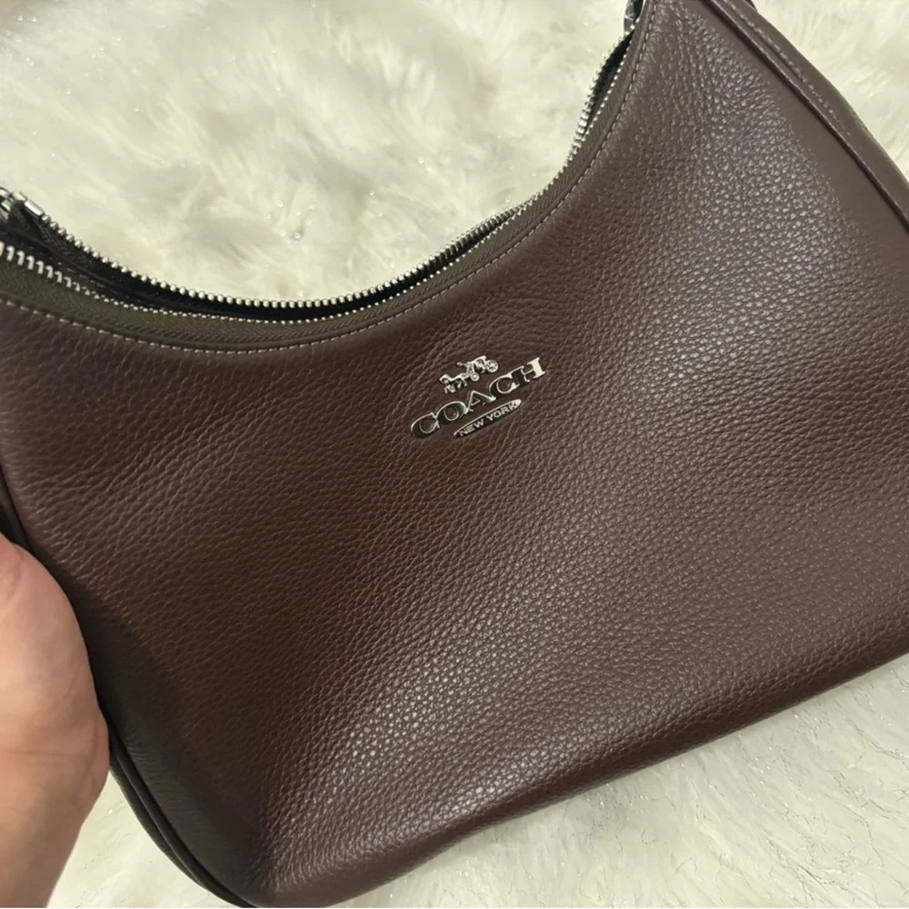 Coach Dark Brown Leather Shoulder Bag - Picture 3 of 6